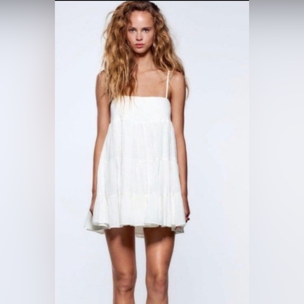 Zara White Mini Dress 🤍